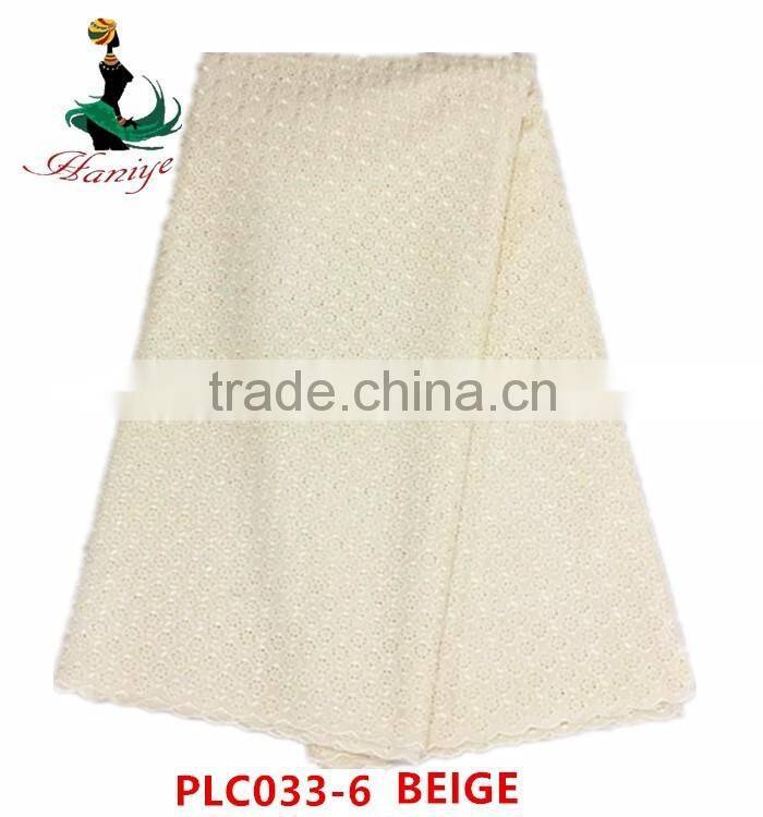 Haniye 2016/PLC033 top qualitycotton polish lace hot selling cheap price for man dress swiss voile lace polish cotton lace