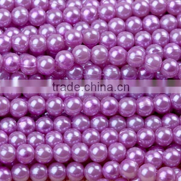 Hot selling 5mm colorful immitation pearl ABS round plastic beads chain for Jewelry christmas