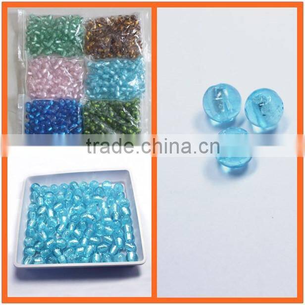 Silver foil handmade round lampwork glass beads