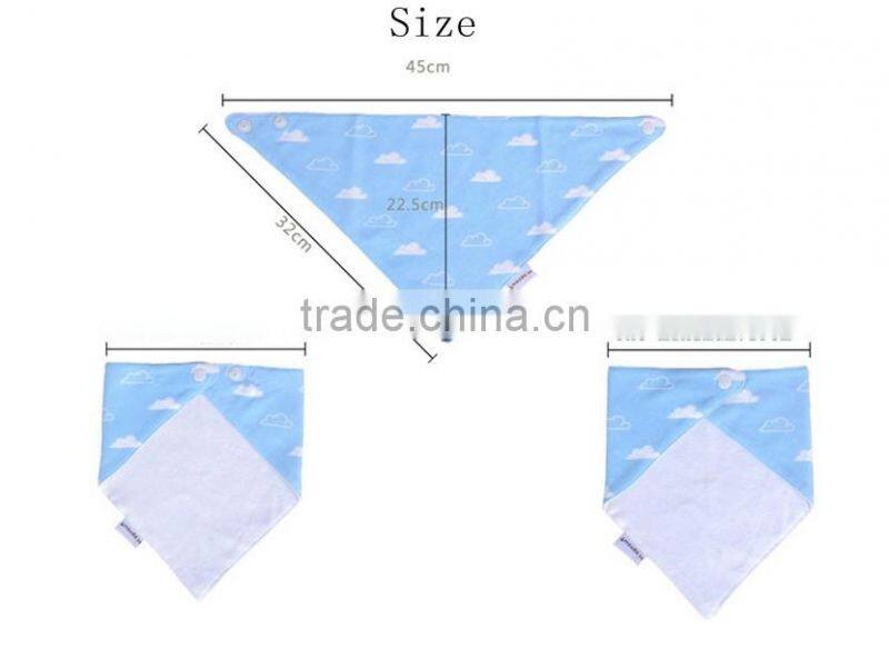 Top quality two layers 100% absorbent cotton baby bib bandana