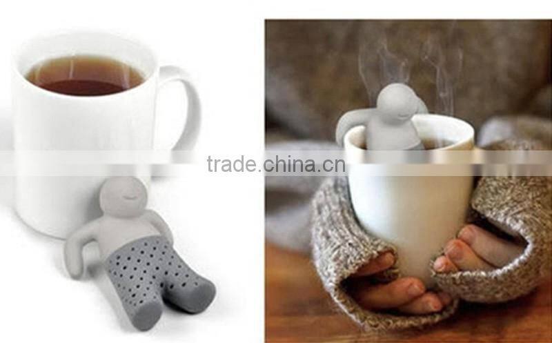 Silicone Tea Infuser Mr and Mrs Tea, Set of 2, Grey and black; Mr and Mrs Tea silicone tea strainer with Set of 2 Grey and pink
