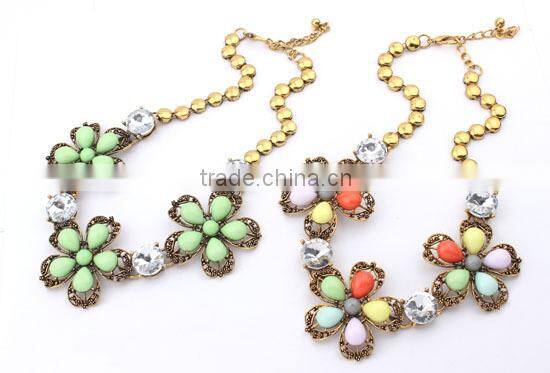 Multicolor Metal Flower Vintage Choker Pendant Statement Necklace Women Necklaces & Pendants Fashion Necklaces for Women 2014