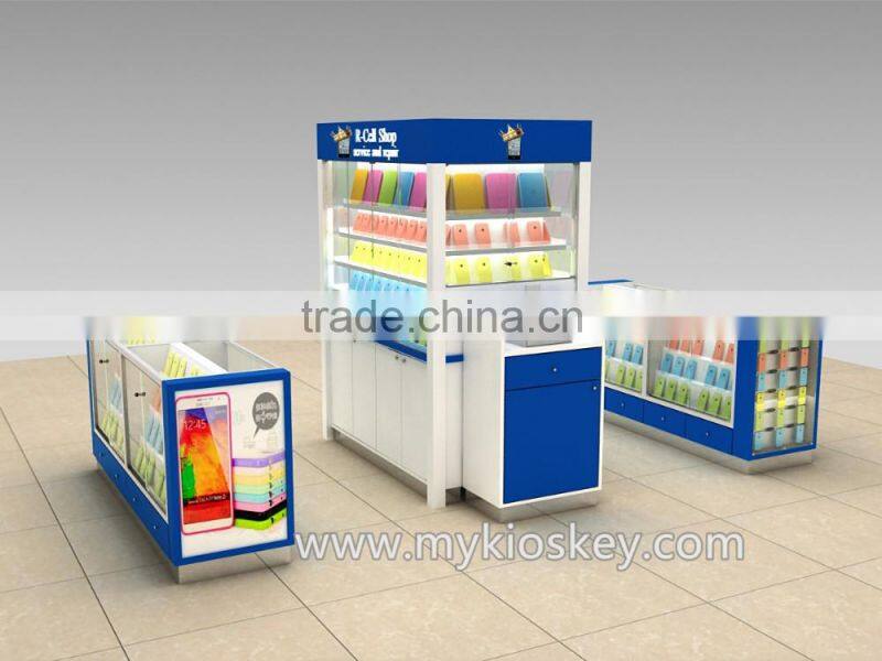 Factory customized mobile phone accessories kiosk for mobile phone accessories display
