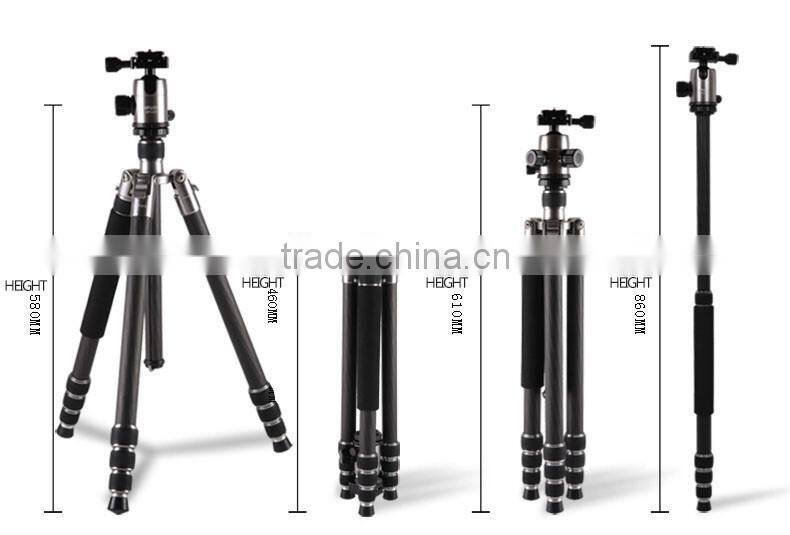 New updated HPUSN professional photography carbon fiber video tripod with travel 8cm steel nails buy 1 get 3