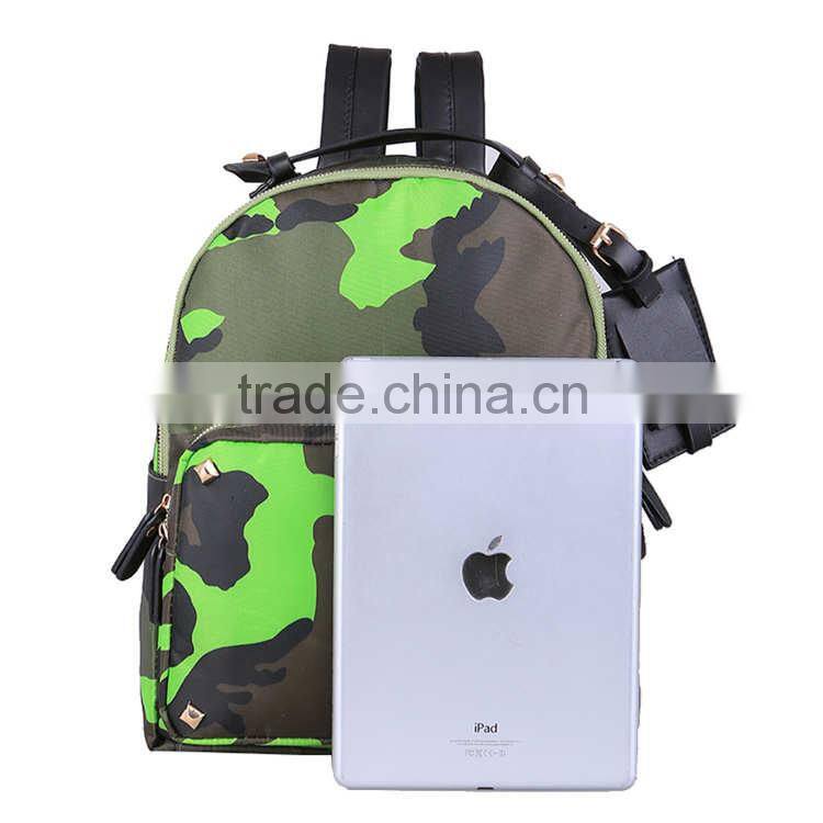 Custom printed fashion camo traveling bag bookbag shoulder student backpack school bag