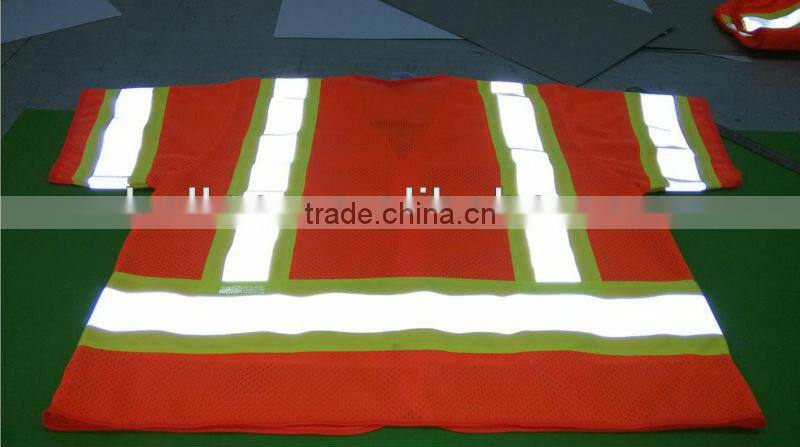 long sleeves reflective safety vest in orange