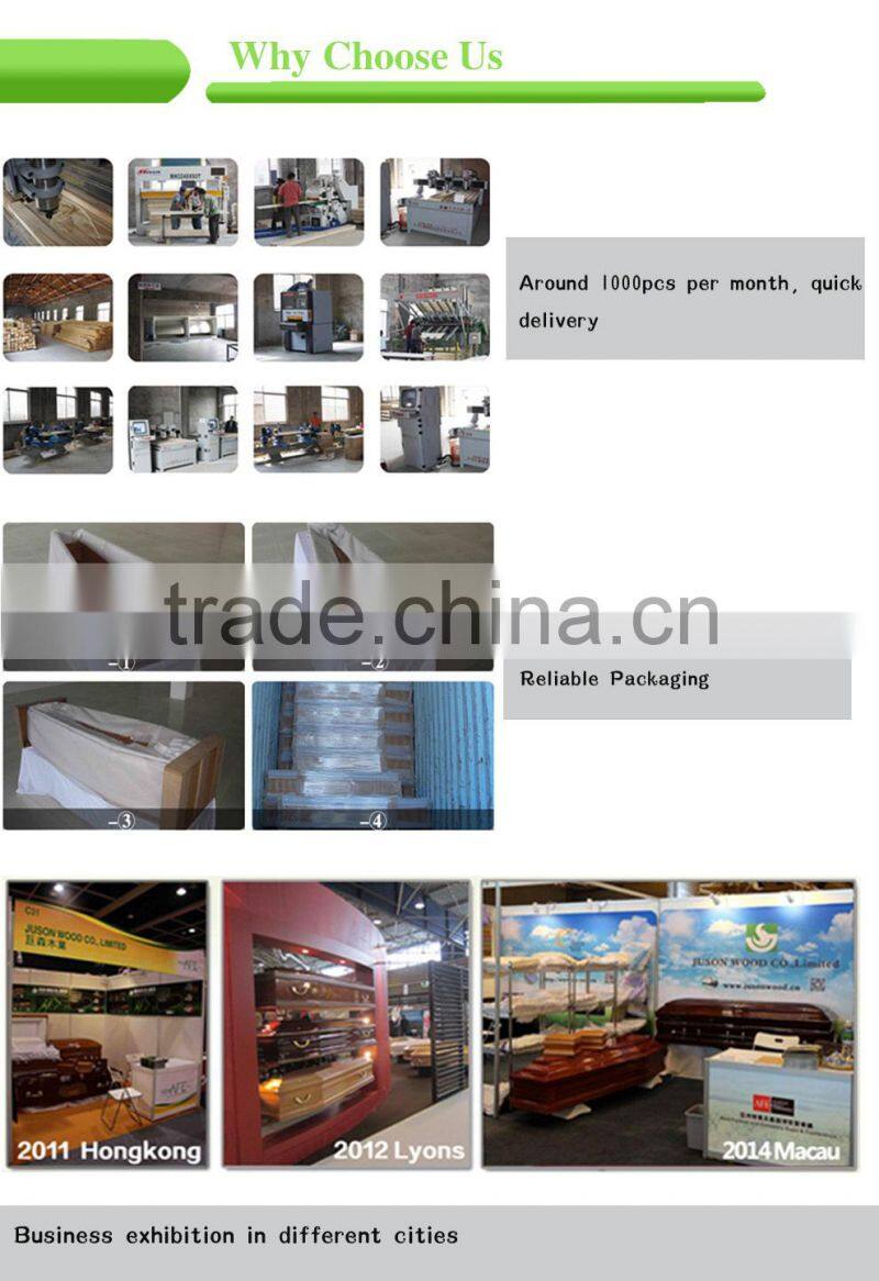 mdf satin interior solid wood coffin