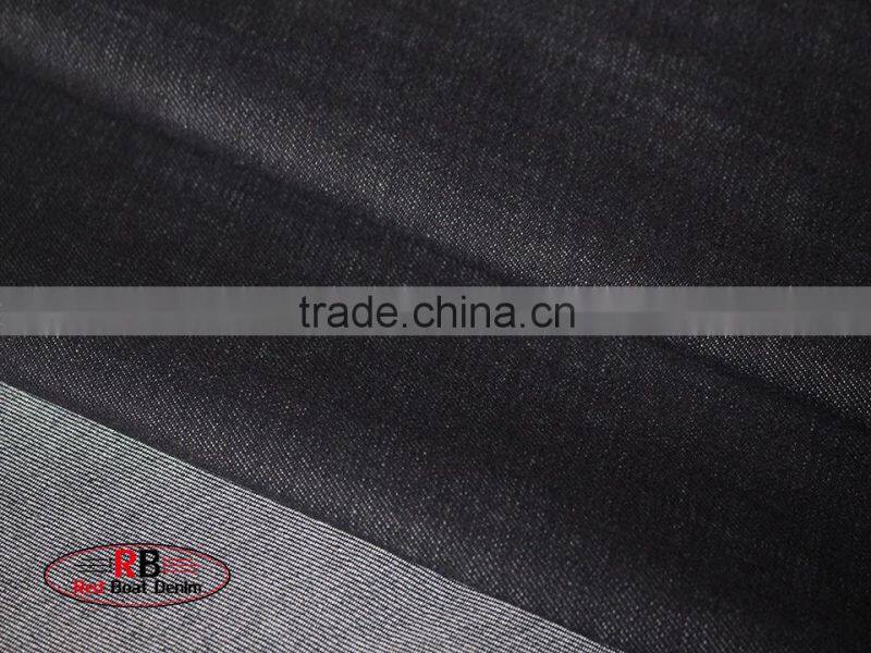 Wholesale black and gray brushed cotton denim fabric