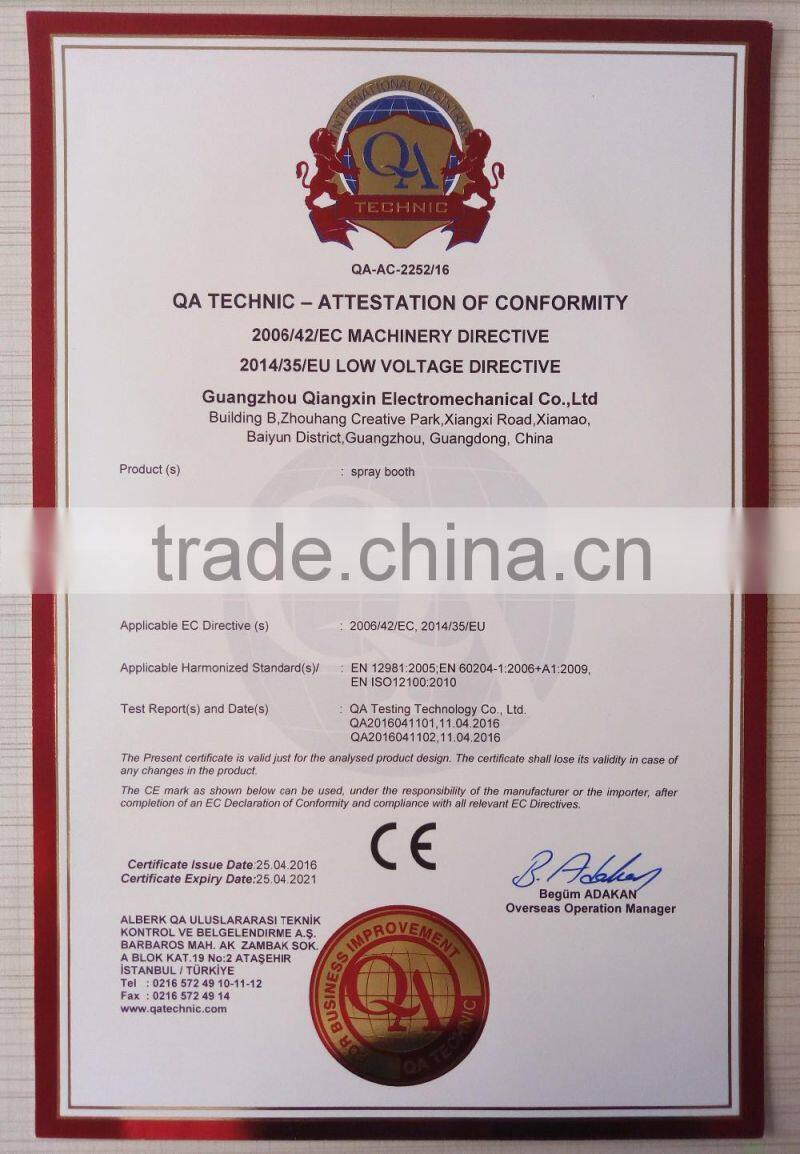 powder coating spray booth with recovery machine (CE,ISO certificate)