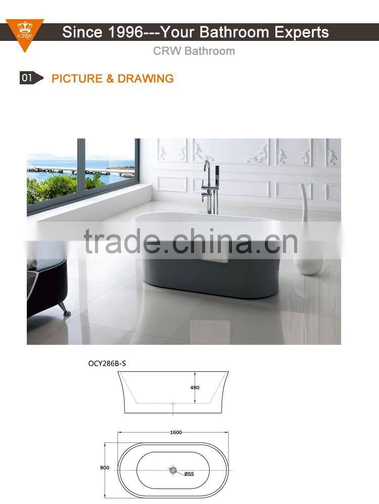 CRW OCY286BS Oval Freestanding Soaking Cheap Bathtub