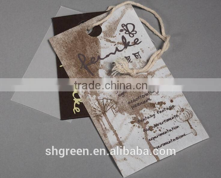silk screen printing red cotton hangtag