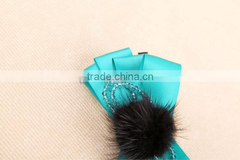 Luxury mink fur hair bow hair accessories for women, girls hair accessories