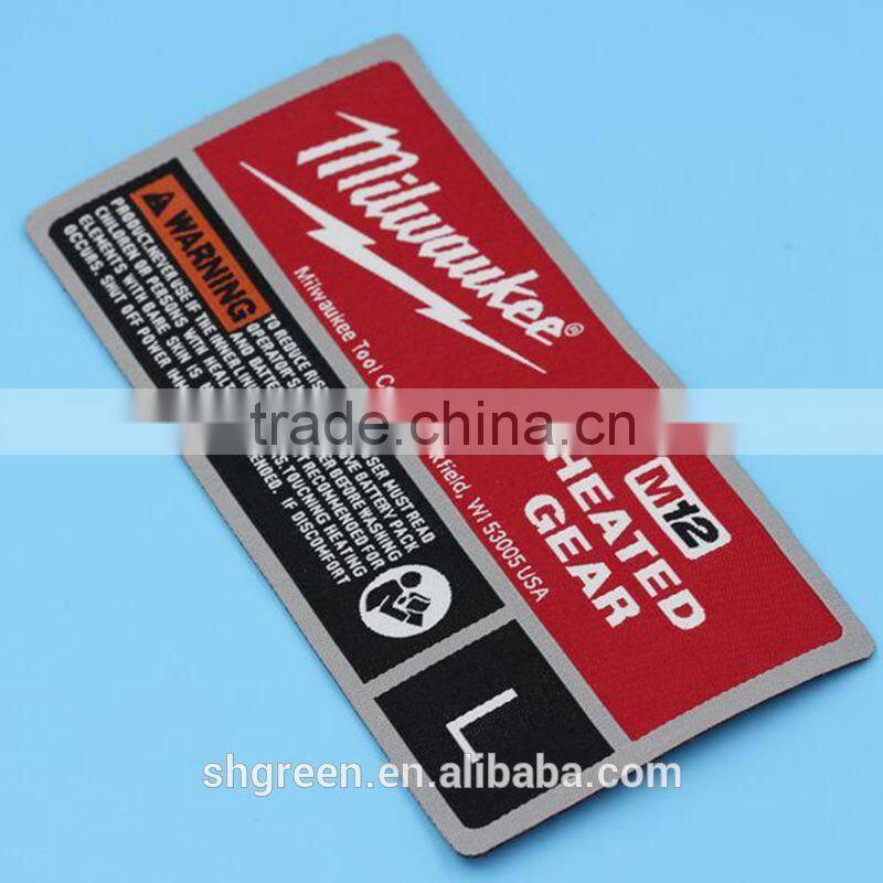 Name brand apparel folded woven label for T-shirt