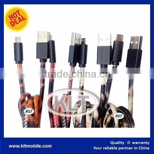 Leather USB Cable / cowboy usb cable for mobile phone
