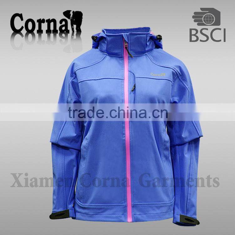2016 New style windproof hiking softshell jacket women