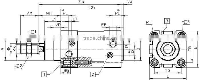 FVBC Iso6431 Pneumatic Cylinder With Magnetic
