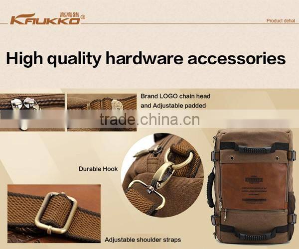 2016 canvas leather vintage Duffel travelling Bags men backpack bag