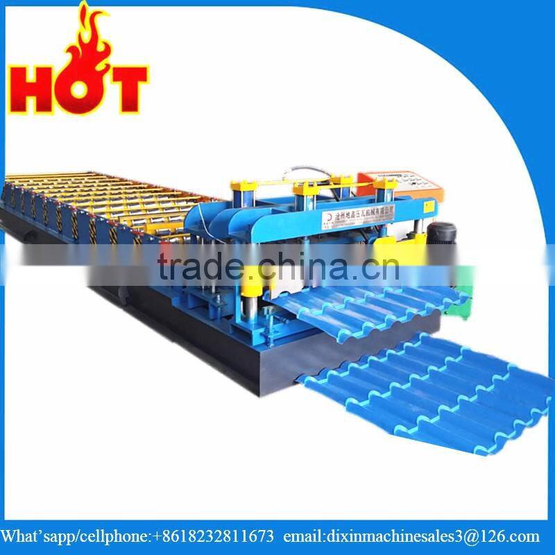 Most Popular Hydraulic Automatic Color Steel Metal Tile Sheet Roof Steel Glazed Roll Forming Machine