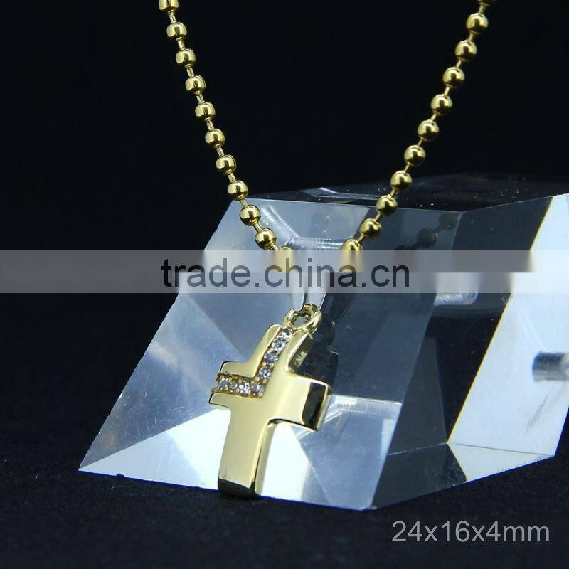 18K gold color Jesus pendant cross necklace