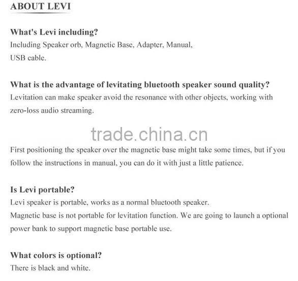 levitation bluetooth speaker system