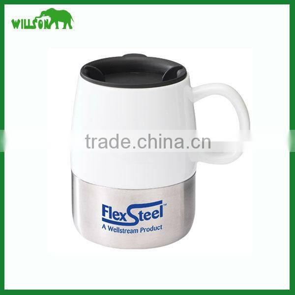 Double wall ceramic coffee mug