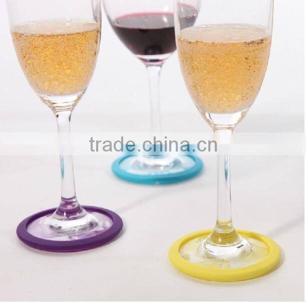 Promotional gift drinking blank silicone glass coaster for wine glass