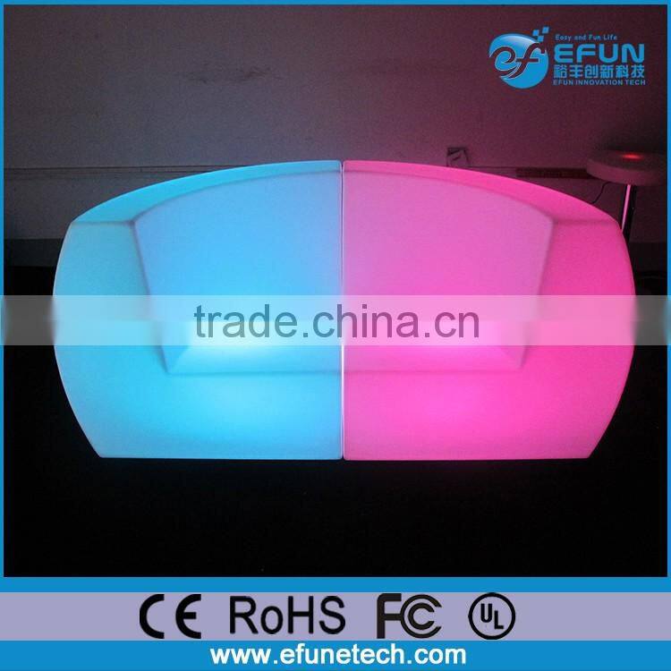 top products 2017 illusion rgb color changing led bar furniture light up sectional curved sofa