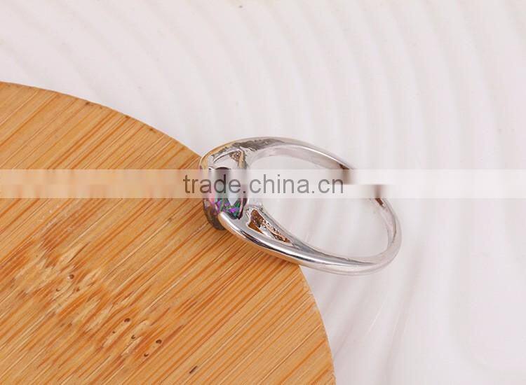 O rings 18k gold plated with color zircon gold ring