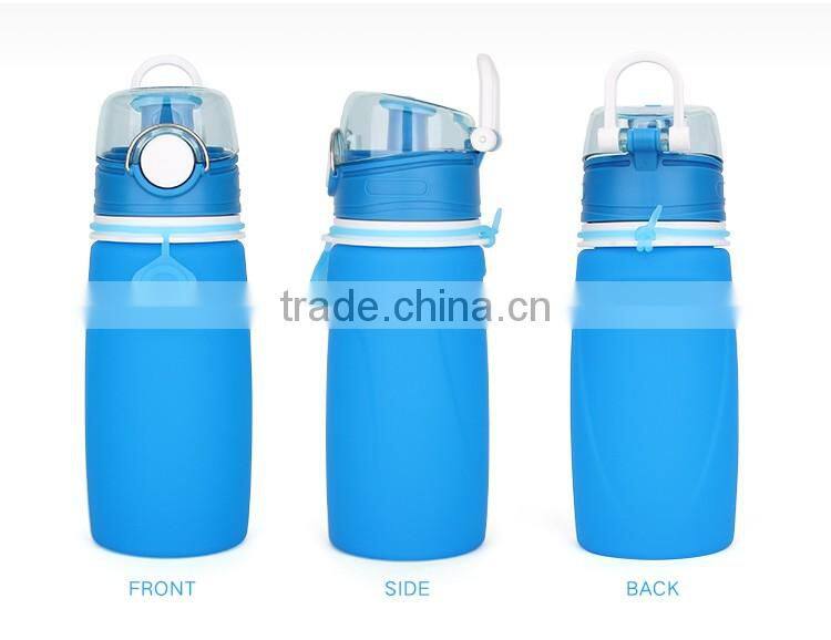 Excellent Silicone Material 16OZ Collapsible Water Bottle