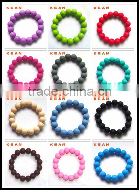 China silicone bead supplies Baby chewable bracelet