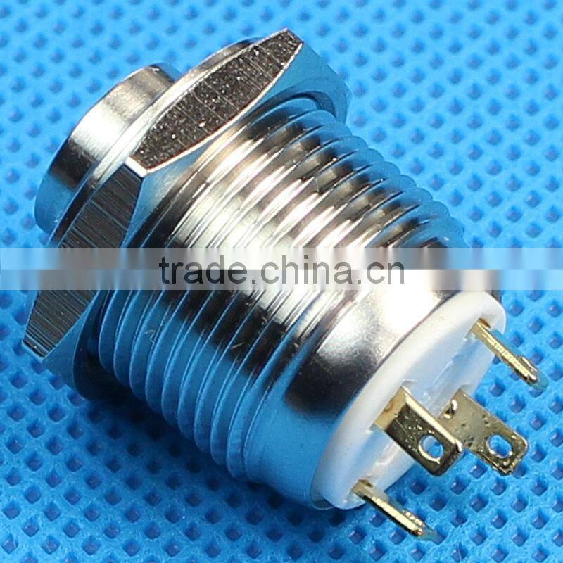 16mm illuminate metal push button switch