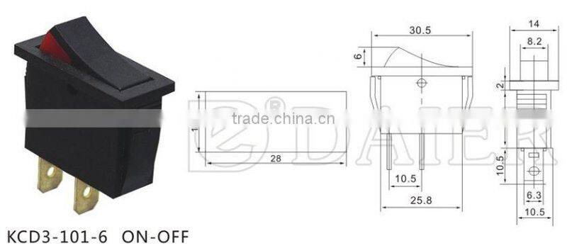 BI-color Actuator small rocker switch