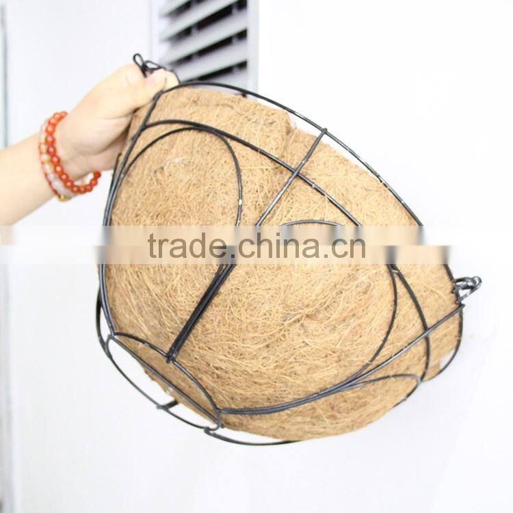 S&D New Design Garden Decoration Wire Hanging Basket flower pot With Coco Liner