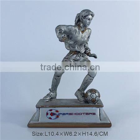 Resin soccer player trophy