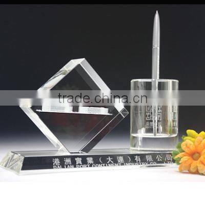 fashion crystal stationery set pen holder