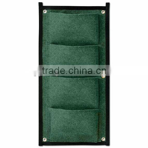 4 Pocket Vertical Wall Garden Plant Wall-mounted,Brown Vertical Garden Pocket Planters