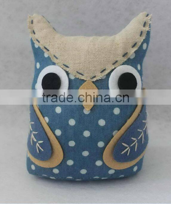 Store More Stone Filling Cute Owl Spot Blue Door Stopper