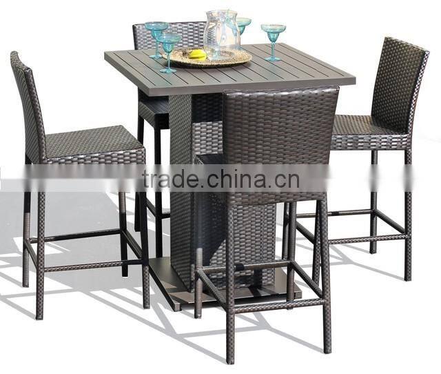 2017 Sigma outdoor rattan furniture bar chairs set wicker stools