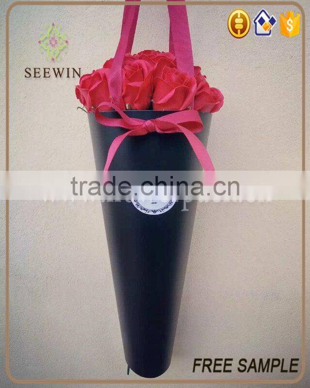convenientliy hard paper flower paper bag