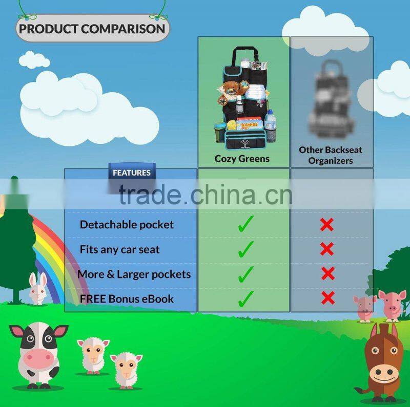 Waterproof Super Secure Strap car back seat organizer