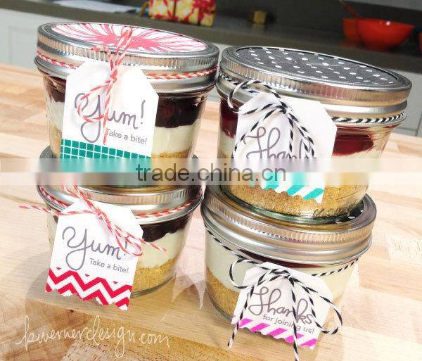 high quality cheap glass jam jar with tin cover