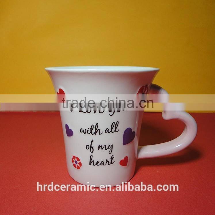 Hot sale hotel white porcelain espresso 320 ml ceramic coffee cup