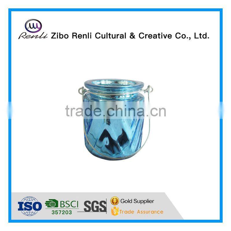 Colored Recycled Unique Hanging Glass Candle Jars