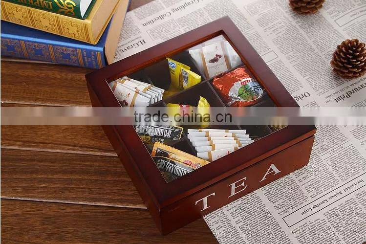gird wooden tea gift box&wooden coffee storage box