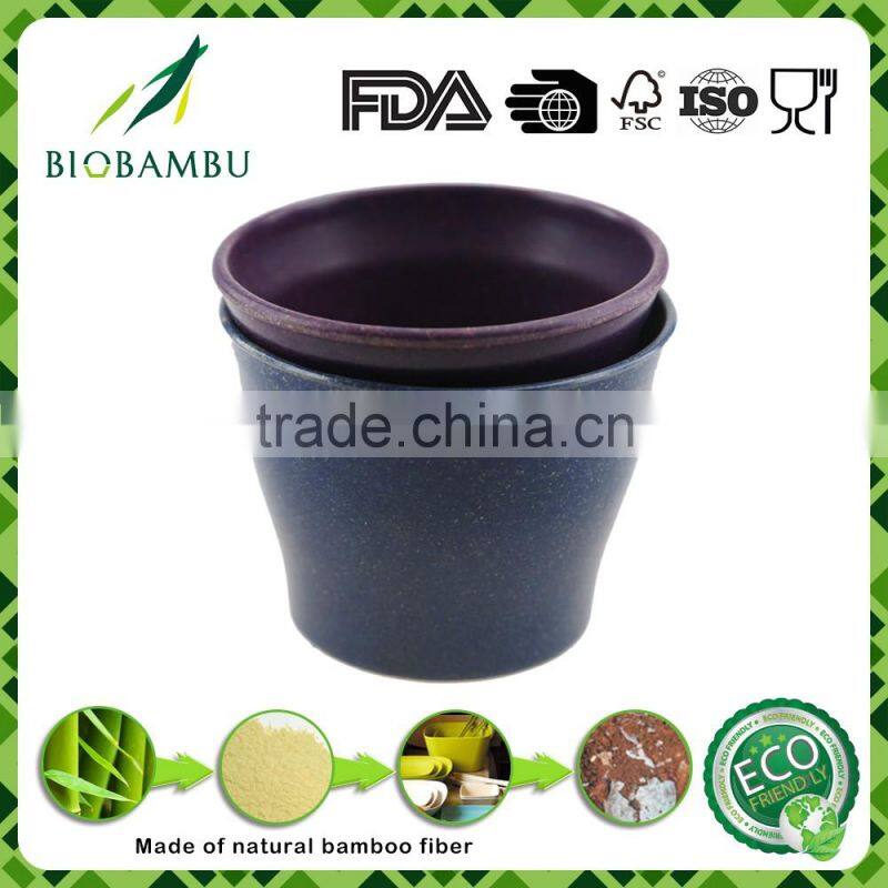 No pollution China manufacturer bamboo fiber garden decoration flower pot planter
