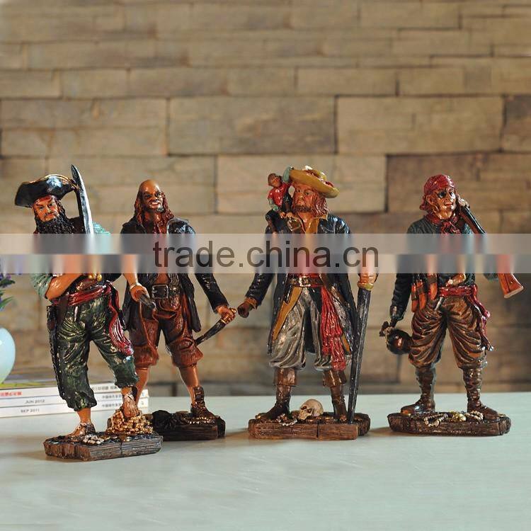 Mediterranean table decor caribbean pirates sculpture