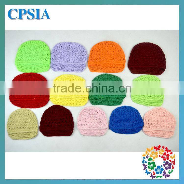 Promotion Solid Colors Baby Hat Summer Crochet Beanie Boy Funny Hats Baby Caps Child Hat