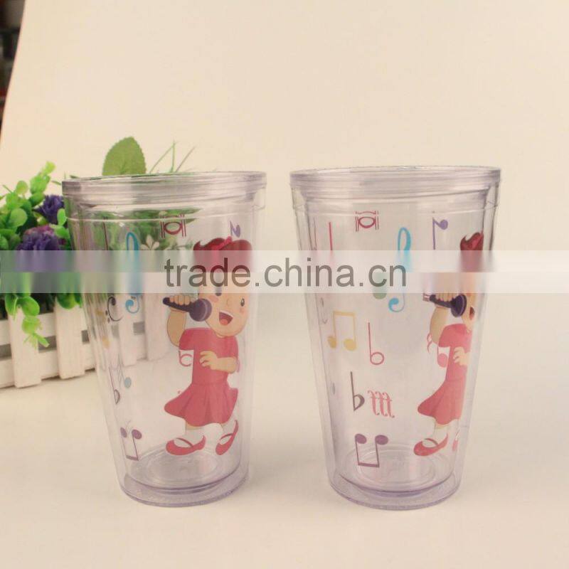 drinkware gift acrylic cup with insert 16 oz for promotional