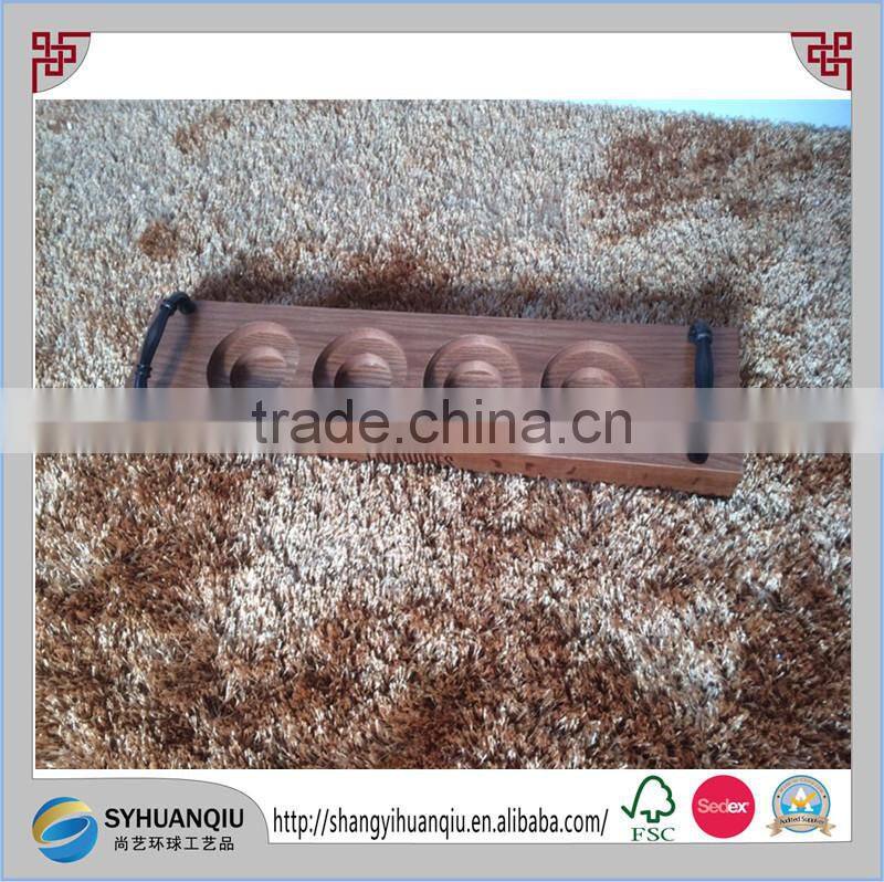 high quality custom oak carved wooden wine holder with handles