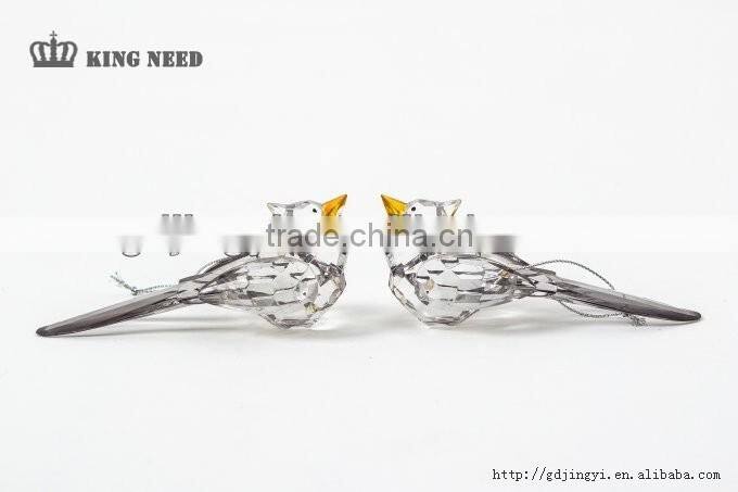 Small Acrylic LED Lighted clear bird animals toys decoration